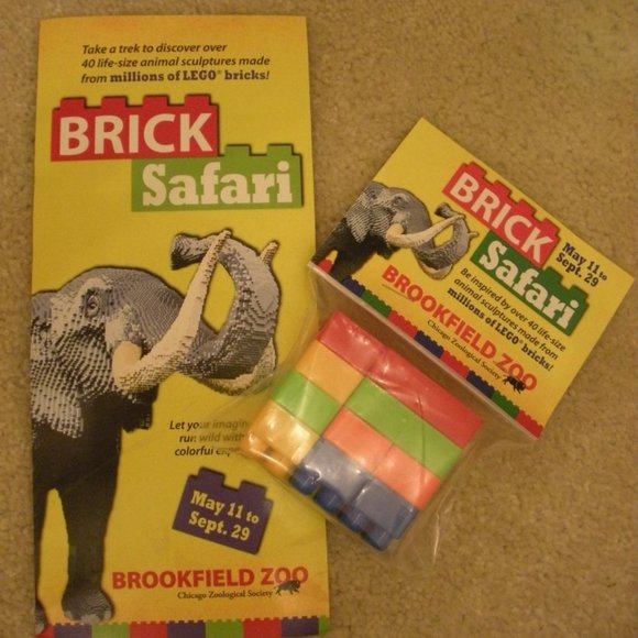 Brick Safari Lego Blocks Brookfield Zoo Life Size Animal Sculptures Promo Set - Picture 1 of 4